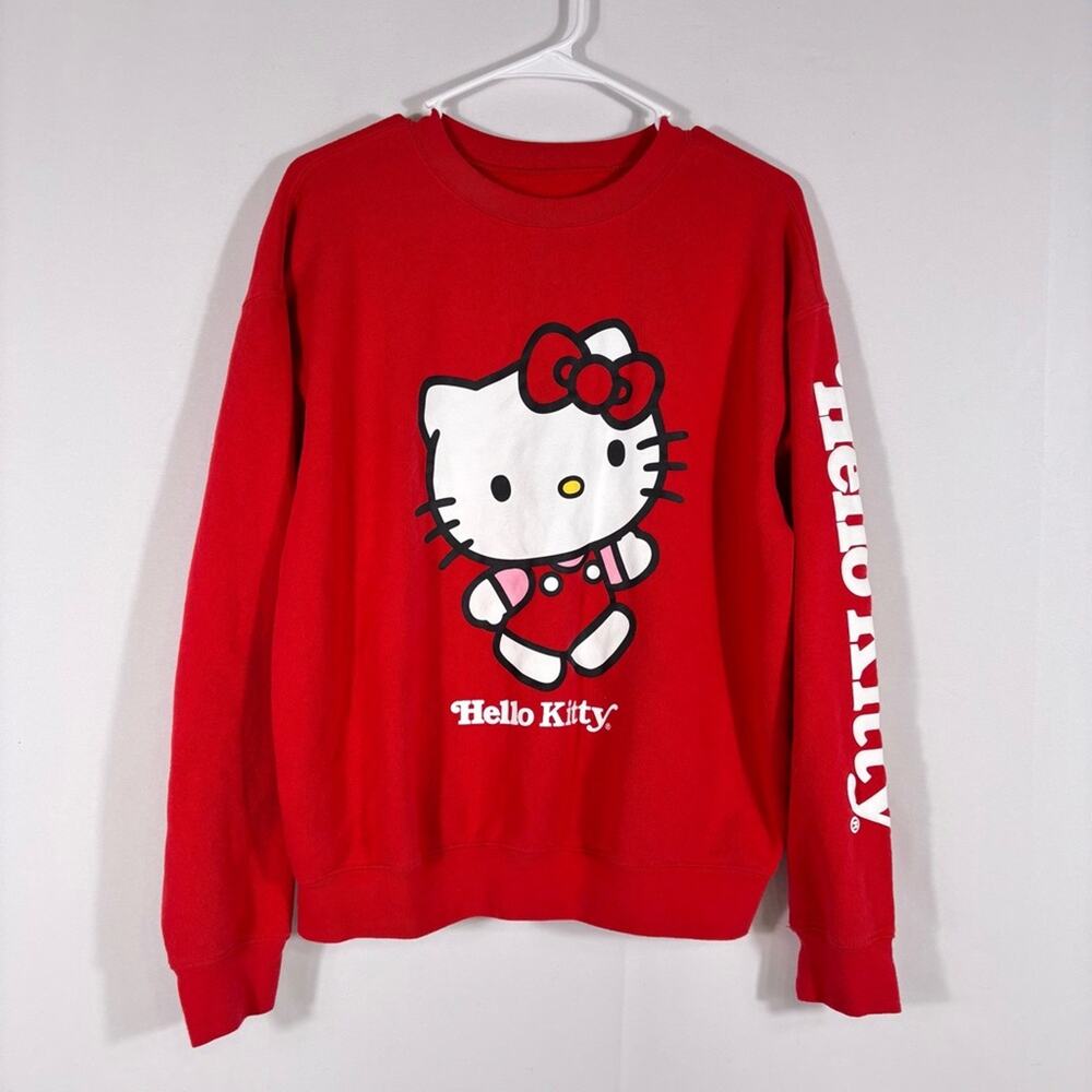 Hello Kitty Vibrant Red Crewneck Sweatshirt Size Medium D0067